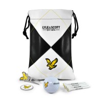 LYLE & SCOTT 'Argyle' Links – Coffret Cadeau Golf avec Pochette en Cuir PU et Accessoires