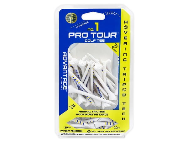 Pro Tour Golf Tees aus Kunststoff - 30 Tees, 70mm (2 3/4") + 20 Tees, 39mm (1 1/2")