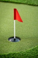HANSEATIC GOLF Draagbare Puttinggreen 5 m² met 2 Holes en Ballenstop