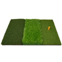 ON PAR Tapis de Frappe Tri-Turf et tee en caoutchouc – Entraînement Réaliste sur Trois Surfaces