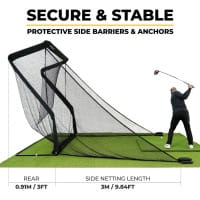 SIMSPACE Breites Deluxe Home Golf Abschlagnetz (3,05m)