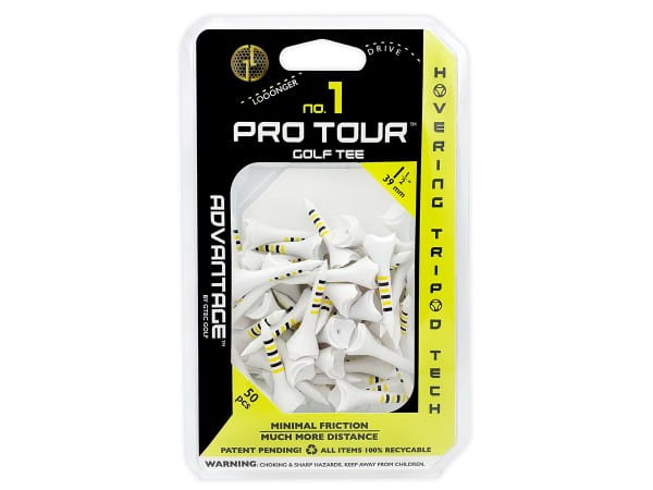 Pro Tour Plastic Golf Tees – Pack de 50 Tees de 39 mm (1 1/2")