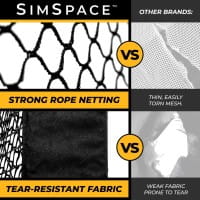 SIMSPACE Breites Deluxe Home Golf Abschlagnetz (3,05m)