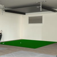 The SportScreen Vanish Series® – Einfahrbare Golf Simulator Kabine