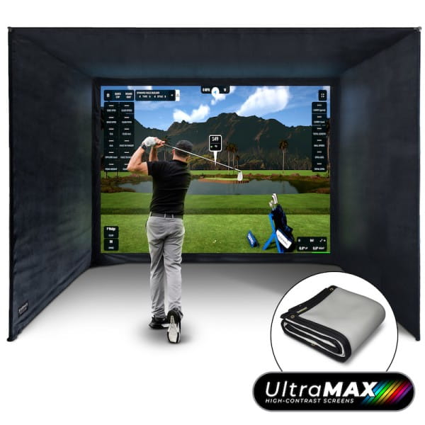 Cabine de Simulation de Golf SIMSPACE - Écran UltraMAX GRIS PRO à contraste élevé